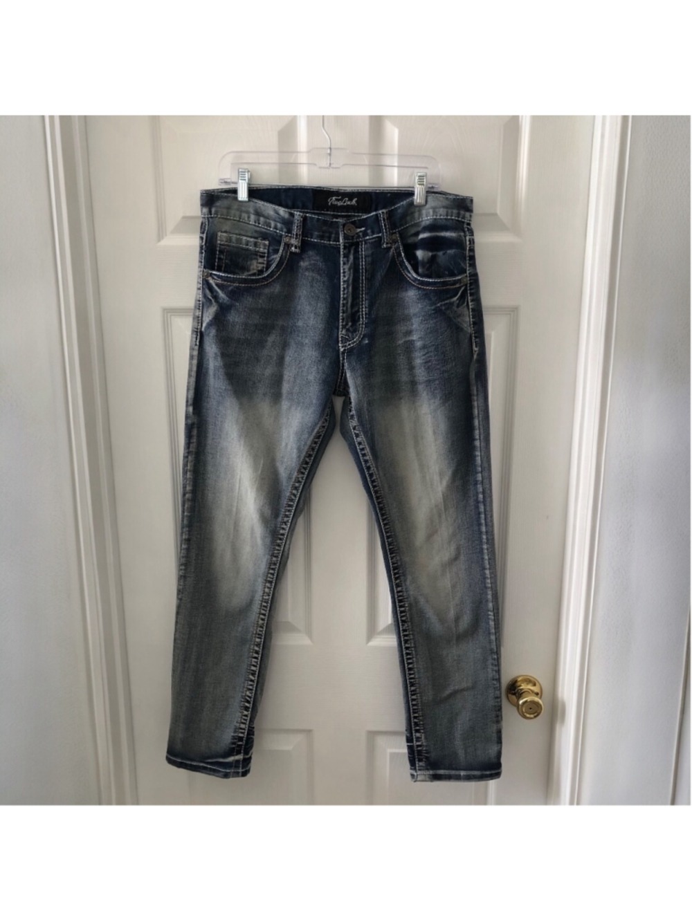 True Luck Mens Denim Jeans Straight Leg Y2K Vibe 34/30 Rugged Grunge 5 Pocket